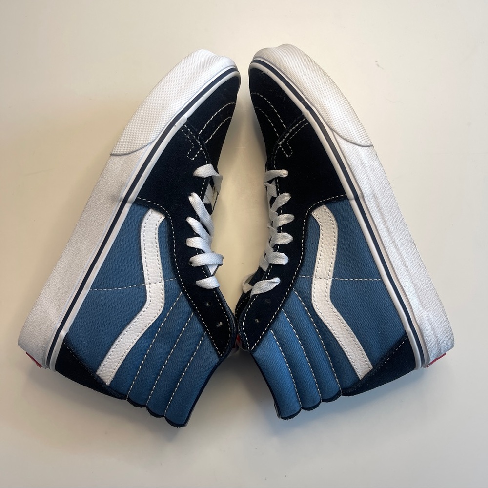 Vans SK8 Hi Hightop Shoes Off the Wall - Blue Black Gray - Women's 8 Men’s 6.5 - Picture 5 of 8